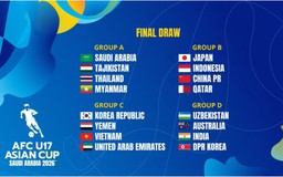 U.17 Việt Nam chung bảng Hàn Quốc, UAE tại U.17 châu Á: Quyết giành vé đi World Cup
