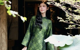 Áo dài xanh lá, lựa chọn mới của vẻ đẹp quốc dân ngày tết