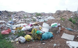 Bờ kè sông Dinh biến thành bãi rác vì nạn đổ trộm