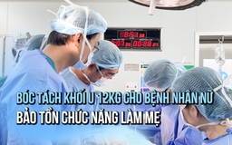 Bóc tách khối u xơ tử cung gần 12 kg, cứu cơ hội làm mẹ cho bệnh nhân 25 tuổi