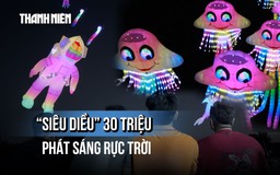 Choáng với 'siêu diều' 30 triệu phát sáng rực trời, dân tình kéo đến xem kín cánh đồng