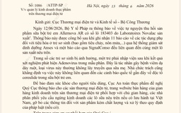 Rà soát việc kinh doanh lô sữa Allernova AR có thông báo thu hồi