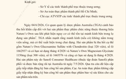 Thu hồi khẩn 2 thực phẩm chức năng thuộc thương hiệu Nature's Own