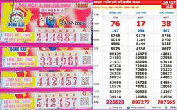 Xổ số miền Nam ngày 29 tháng 7: Mua 32 vé ế, trúng số đài Đồng Nai