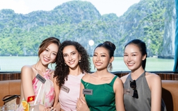 Bảo Ngọc và thí sinh Hoa hậu Thế giới du ngoạn vịnh Hạ Long
