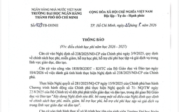 Trường ĐH Ngân hàng TP.HCM chính thức dừng thu học phí quá hạn nợ chuẩn đầu ra