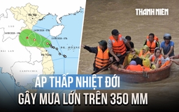 Áp thấp nhiệt đới tiến vào đất liền, nhiều nơi mưa lớn trên 350 mm
