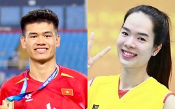 ‘Tòa tháp’ Quang Kiệt cùng hoa khôi bóng chuyền Thanh Thúy lần đầu cầm cờ Việt Nam tại khai mạc ASIAD