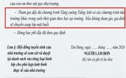 Yêu cầu phụ huynh cam kết theo học chương trình nhà trường, hiệu trưởng nói gì?