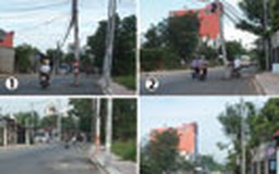 Trụ điện giữa đường đã được nhổ bỏ