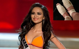 Diễm Hương sưng chân trong đêm bán kết Miss Universe 2012