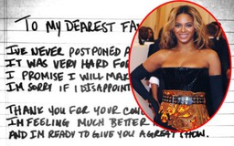 Bất ngờ hủy show, Beyonce viết tâm thư xin lỗi