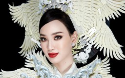 Ái Nhi trình diễn áo dài nặng 30 kg của NTK Minh Châu tại Miss Intercontinental 2021