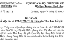 Cà Mau báo cáo về thông tin tàu cá bị Hải quân Thái Lan truy đuổi, đâm chìm