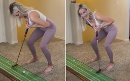 Tay golf gợi cảm nhất thế giới Paige Spiranac dùng ngực đánh golf gây bão