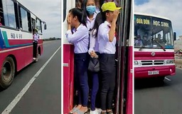 ‘Học sinh đứng tràn ra cửa khi xe đang chạy’: Kỷ luật tài xế, phụ xe