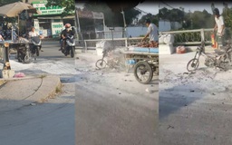 TP.HCM: Bị nhắc nhở, người bán hàng rong đốt xe lôi tự chế