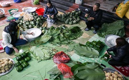 Một gia đình gói 2 vạn bánh chưng bán Tết