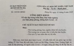 Thái Bình phát hiện 1 người từ Quảng Nam về dương tính với Sars-CoV-2