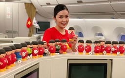 Tuyển Việt Nam đang về nước trên khoang hạng thương gia của Vietnam Airlines
