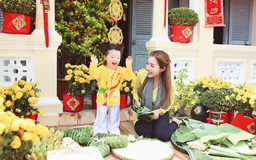 Elly Trần lần đầu chụp ảnh đón Tết cùng con