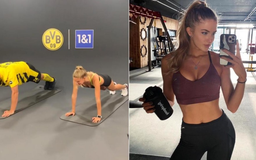 Nữ VĐV điền kinh ‘gợi cảm nhất thế giới’ Alica Schmidt huấn luyện thể lực cho sao Dortmund