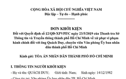 Ông Quách Duy thua kiện Sở Thông tin - Truyền thông TP.HCM