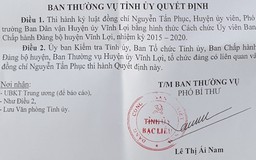 Bạc Liêu: Cách chức Huyện ủy viên, Phó trưởng Ban Dân vận huyện