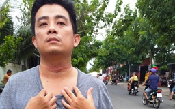 Bị dây điện siết cổ khi đang chạy xe trên đường