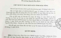 Cách chức Phó chủ tịch UBND H.Tuy Đức, Đắk Nông