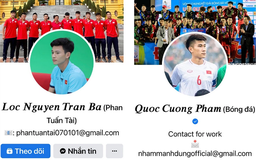 Facebook Nhâm Mạnh Dũng và nhiều đồng đội U23 Việt Nam bị đổi tên