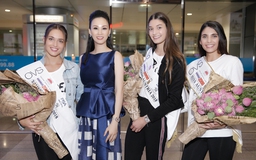 Paris Vũ ôm hoa sen ra sân bay đón Top 3 Hoa hậu Áo 2018