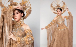 Bella Vũ diện váy làm từ sợi đay đi thi 'Miss Eco Teen International'