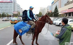 Dùng ngựa giao hàng ở Trung Quốc