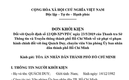 Ông Quách Duy kiện quyết định bị xử phạt 'xúc phạm danh dự' lãnh đạo TP.HCM