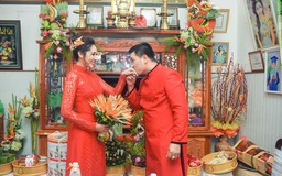 HH Đại dương Đặng Thu Thảo rực đỏ trong ngày lễ đính hôn