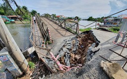 Cần Thơ: Cầu tỉnh lộ bất ngờ sạt lở, sụp mố khiến giao thông bị cắt đứt