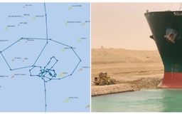 Tàu khổng lồ ‘vẽ' hình nhạy cảm trước khi mắc cạn chặn ngang kênh đào Suez