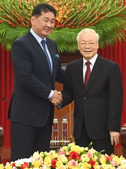 Tổng Bí thư Nguyễn Phú Trọng tiếp Tổng thống Mông Cổ Ukhnaagiin Khurelsukh