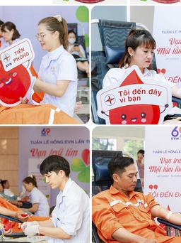 Tuần lễ hồng EVN lần thứ 9 tiếp nhận 9.869 đơn vị máu