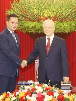 Tổng Bí thư Nguyễn Phú Trọng tiếp Thủ tướng Campuchia Hun Manet
