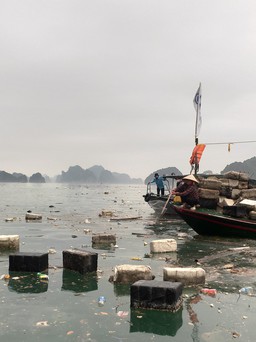 Quảng Ninh: Trước ngày 28.4 phải dọn sạch phao xốp trôi nổi trên vịnh Hạ Long