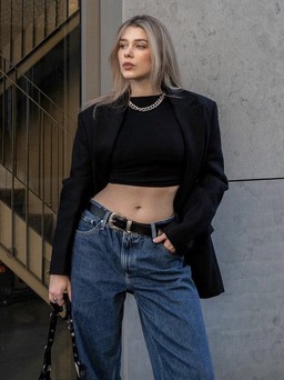 Che khuyết điểm đùi to, chân vòng kiềng với quần jeans oversized