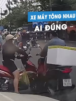 Người phụ nữ lái xe máy sang đường bị tông ngã: Ai đúng, ai sai?