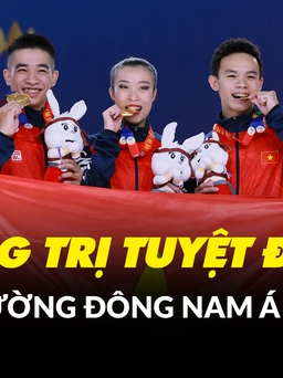 Thâu tóm toàn bộ 5 HCV, aerobic Việt Nam không có đối thủ tại SEA Games 32