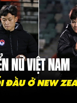 Đội tuyển nữ Việt Nam mặc áo ấm tập trong giá rét tại New Zealand