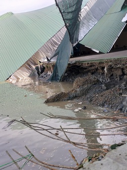 Sạt lở sông Gành Hào, thiệt hại nhà xưởng hơn 5 tỉ đồng