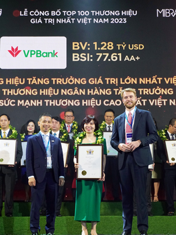 Tăng bậc xếp hạng Brand Finance, giá trị thương hiệu VPBank đạt gần 1,3 tỉ USD