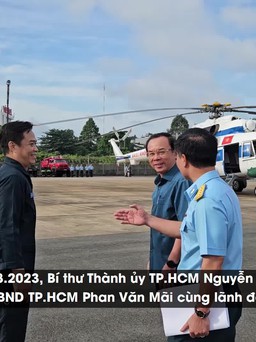 Lãnh đạo TP.HCM lên trực thăng khảo sát cửa ngõ và biển Cần Giờ