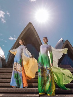 Hoa hậu Ngọc Châu - Xuân Hạnh quảng bá áo dài trên đất Úc